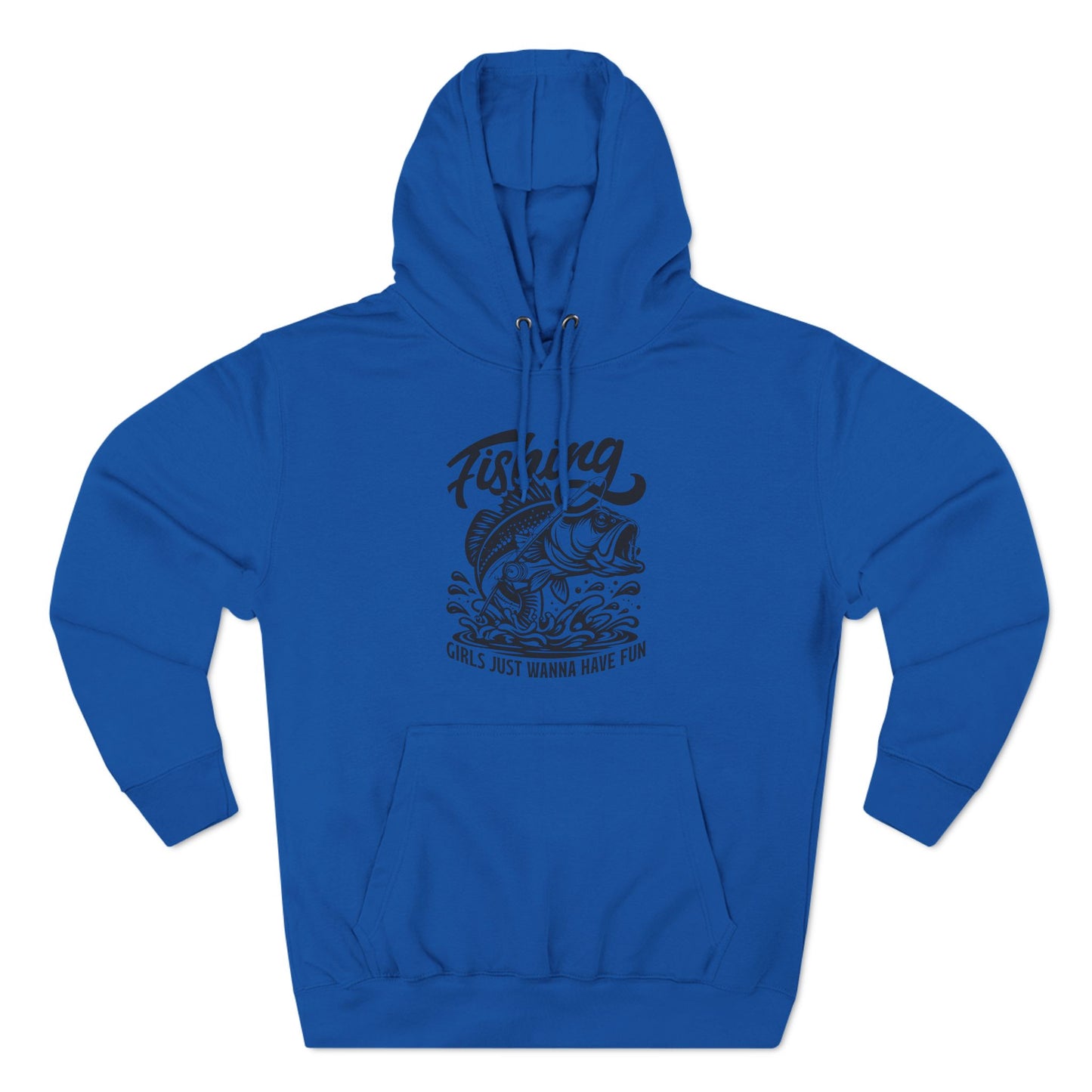 Fleece hoody with woven drawstrings, fishing apparel