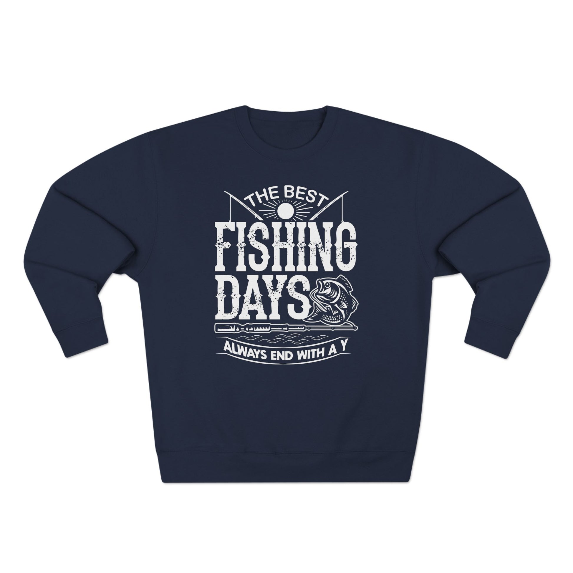 fun fishing gift for dads, navy sweater