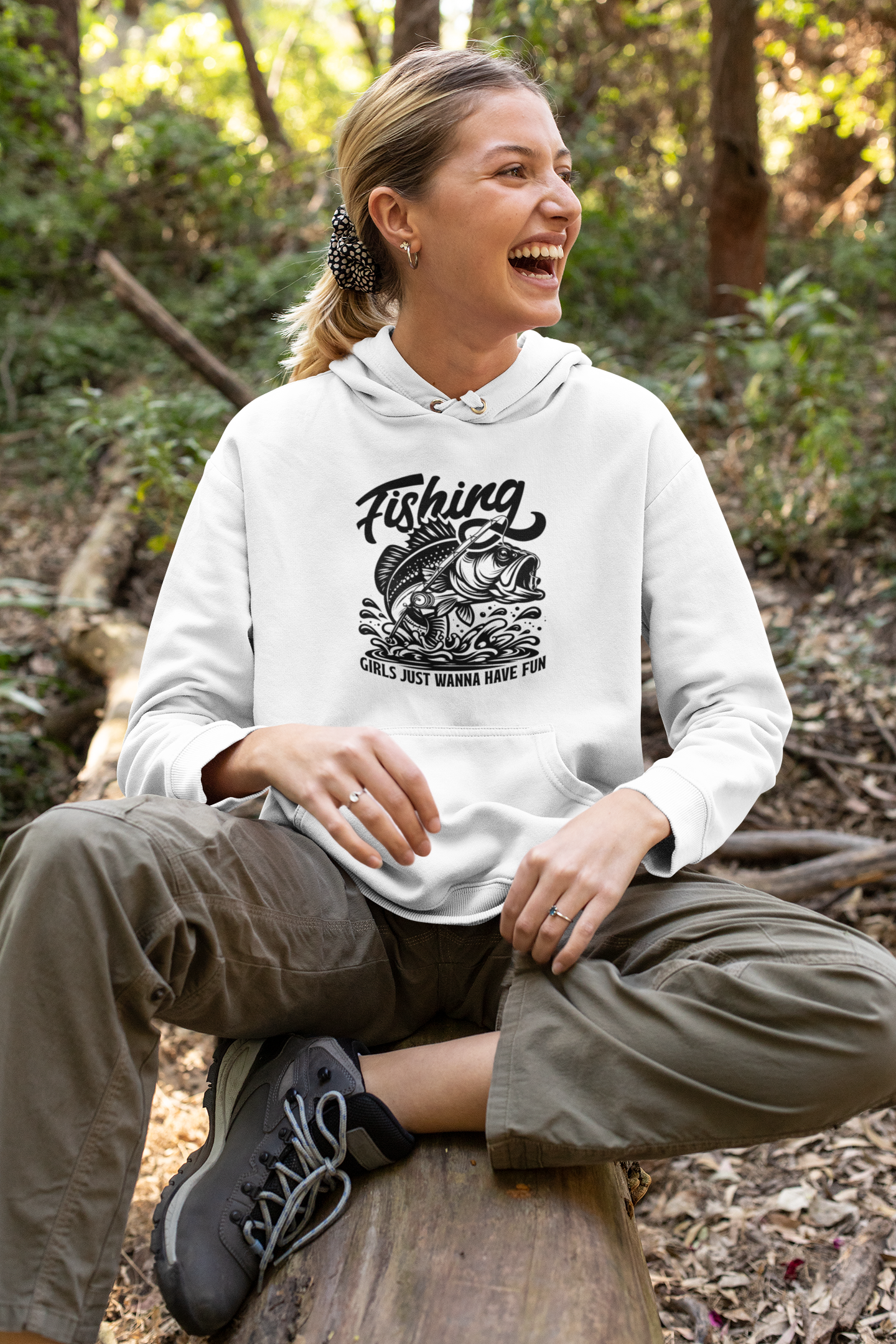 Cute women's fishing outfits, hoodies for girls